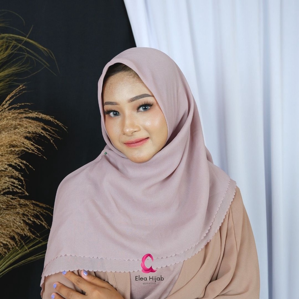 Jilbab bella square lasercut bahan pollycotton