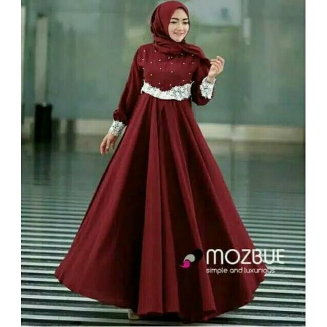 Baju Gamis Wanita Remaja Brukat Terbaru 2022 Maxi Lavisa Model Trand Kekinian Bahan Brokat Tulang Im