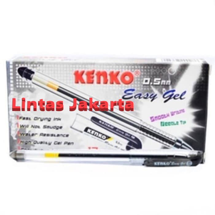 Ballpoint / Pulpen / Pen Gel Merk Kenko Easy Gel ( Isi 12 buah )