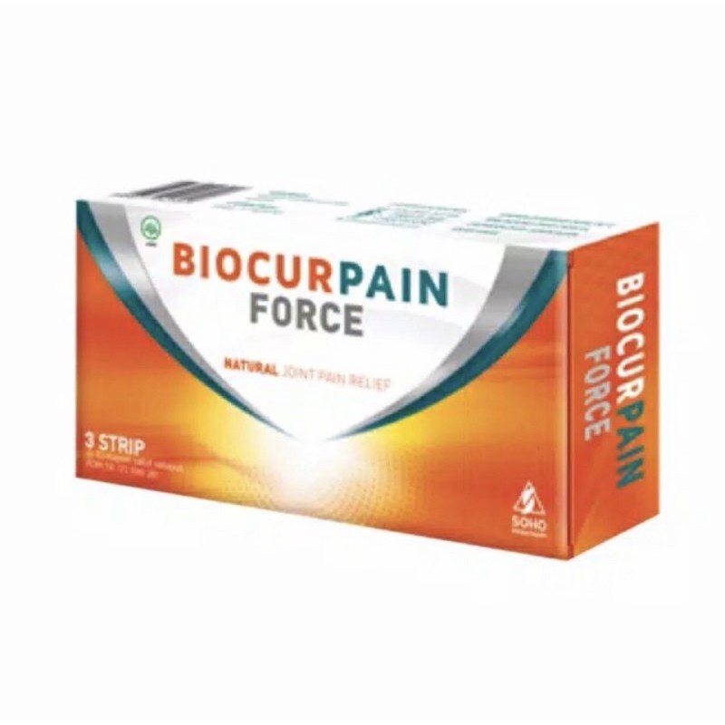 Biocurpain force box 30 tablet ( herbal meredakan nyeri persendian )