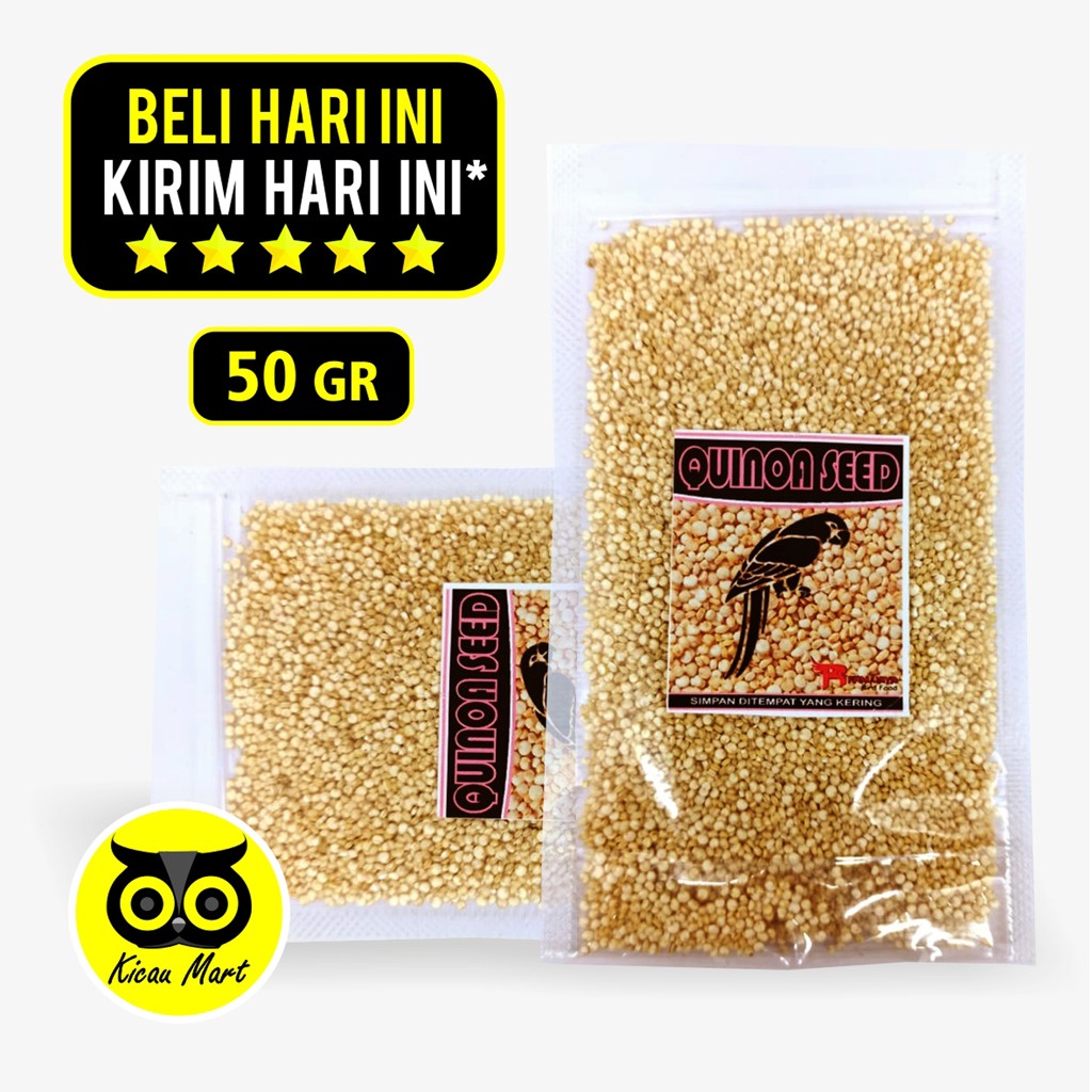 Biji Quinoa Kinoa Putih Organik Pakan Burung Lovebird Kenari Parkit Nuri Organic White Quinoa Seeds Makanan Burung Hantu Parrot Kakatua High Protein