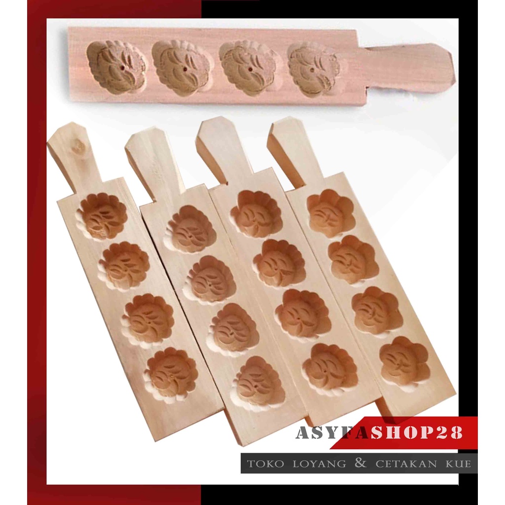 Cetakan Kue Satu Kayu Lubang 4