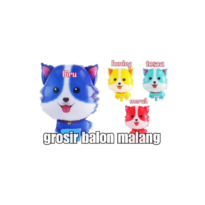 balon foil karakter anak anjing hewan animal dog lucu 4warna