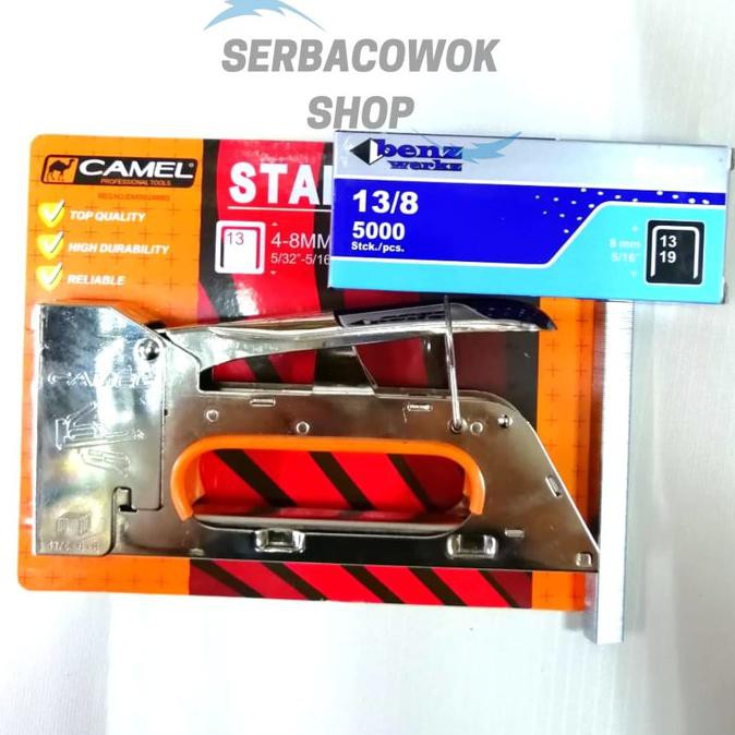 

[[BISA COD]] Paket Isi Gun Tacker Stapler Benz 8 MM Dan Mesin Staples Jok Camel TERBAIK Kode 1105