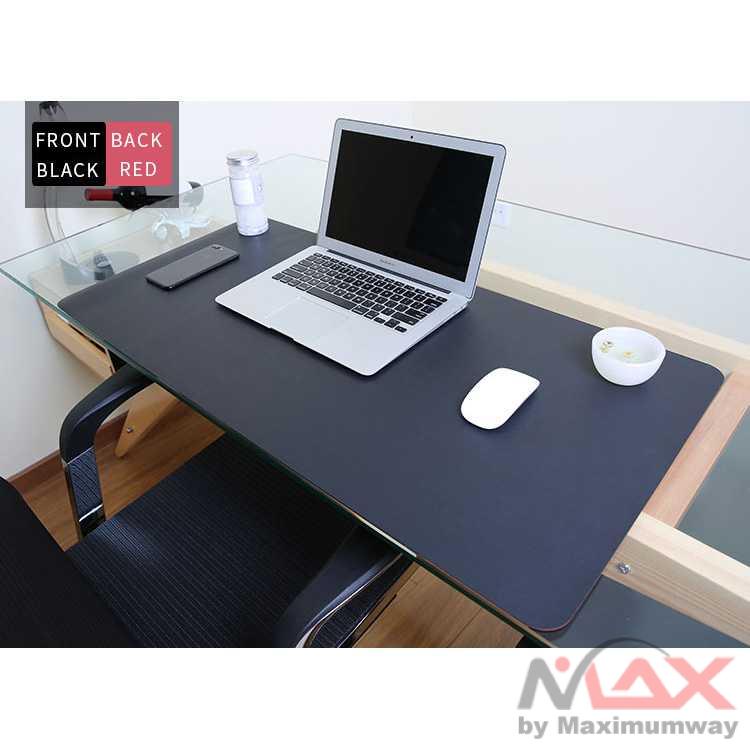 Office Mouse Pad XL Desk Mat Bahan Kulit - A47780 Warna Hitam Merah