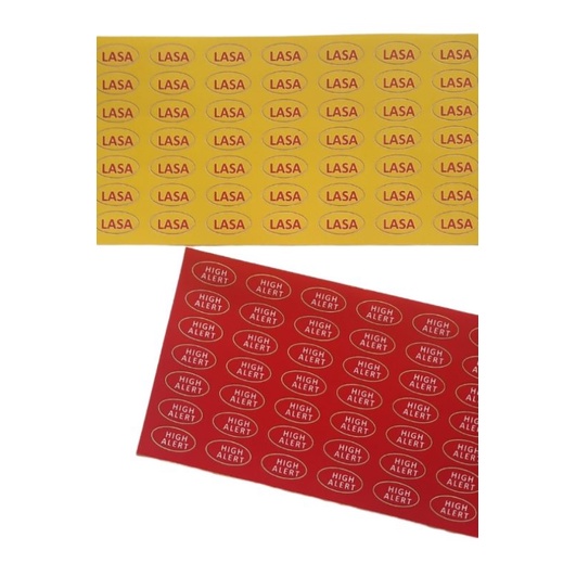 

Stiker Label Lasa | Stiker Label High Alert | Stiker Label Lasa Biru | Stiker Lasa Hijau | Stiker Label High Alert Segi Enam | Stiker Label Obat Keras, Obat Bebas, Obat Bebas Terbatas | Allergy | Fall Risk | Stiker Label Expired Obat | Stiker cuttiing