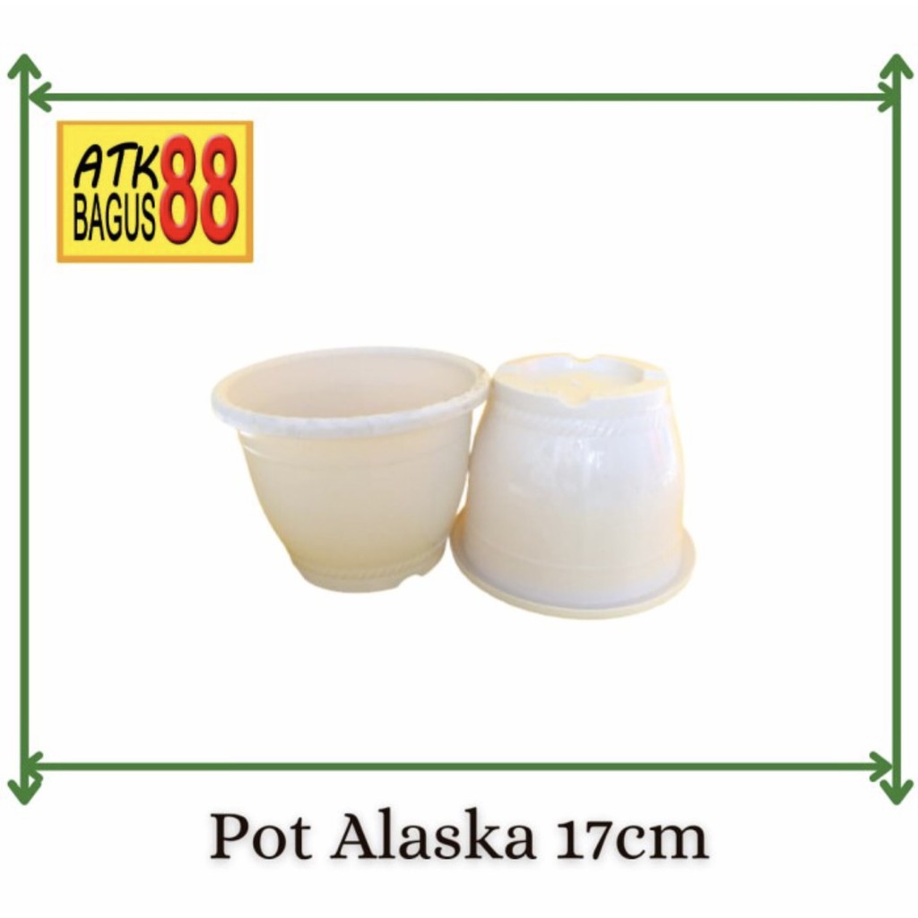 POT BUNGA ALASKA PUTIH /1pcs POT TANAMAN / POT HIAS