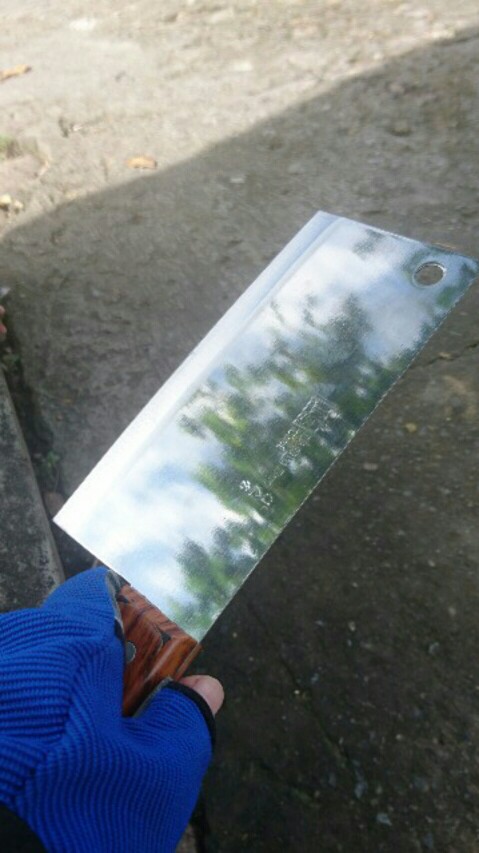 Pisau Golok / Pisau Daging / Pisau Cincang Stainless Steel Gagang Kayu