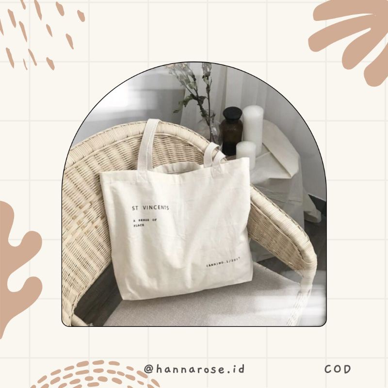 Tote bag kanvas Vincent (tote bag aesthetic/korean/vintage)