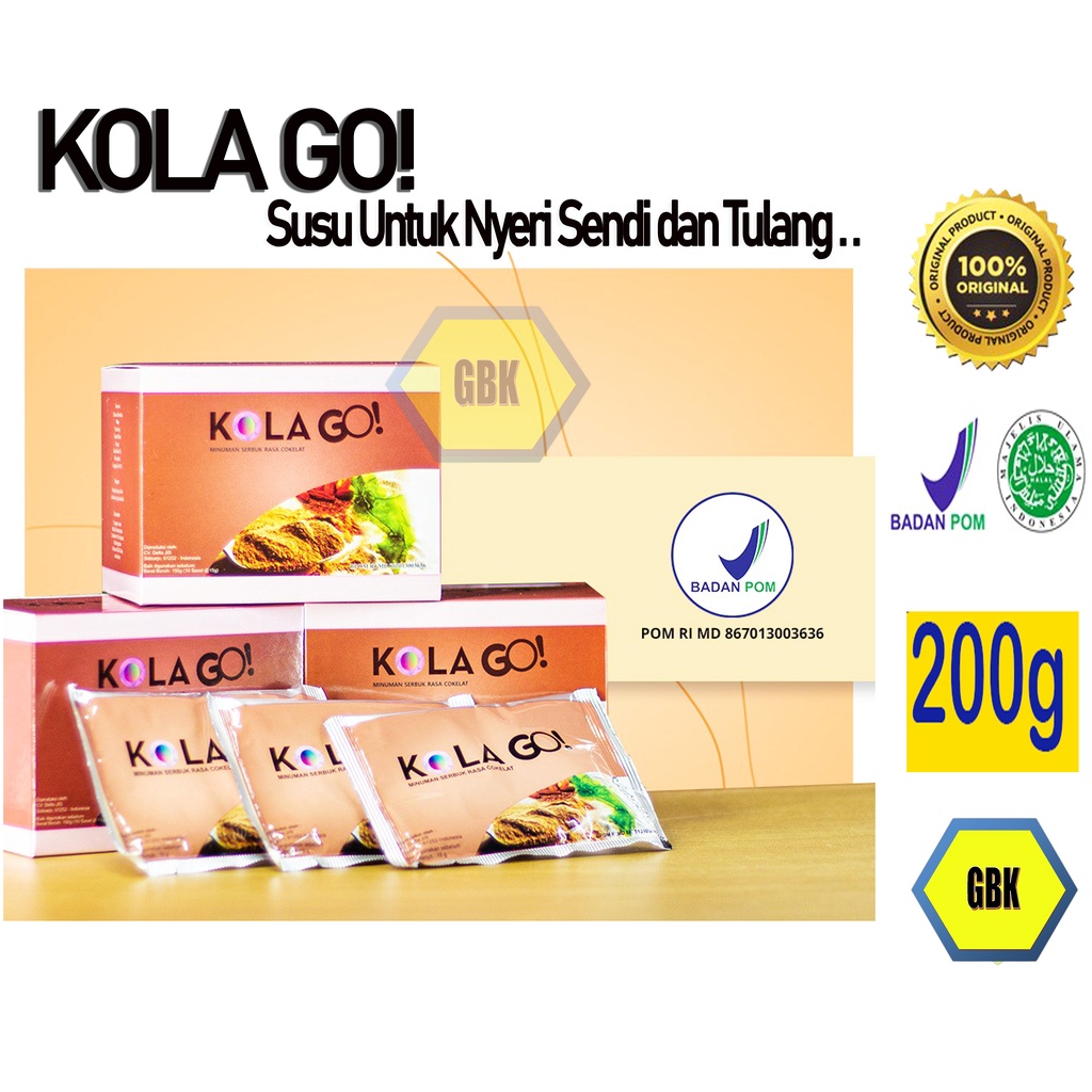 Kola GO | Susu Kolagen Rasa Coklat Untuk Nyeri Sendi dan Tulang - Original BPOM
