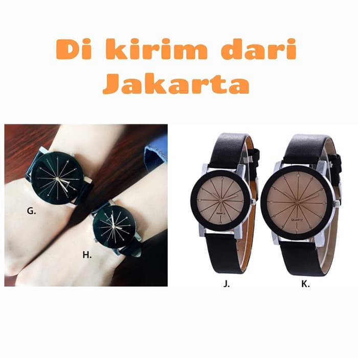 Jam Tangan Fashion Couple Hitam Background Bintang