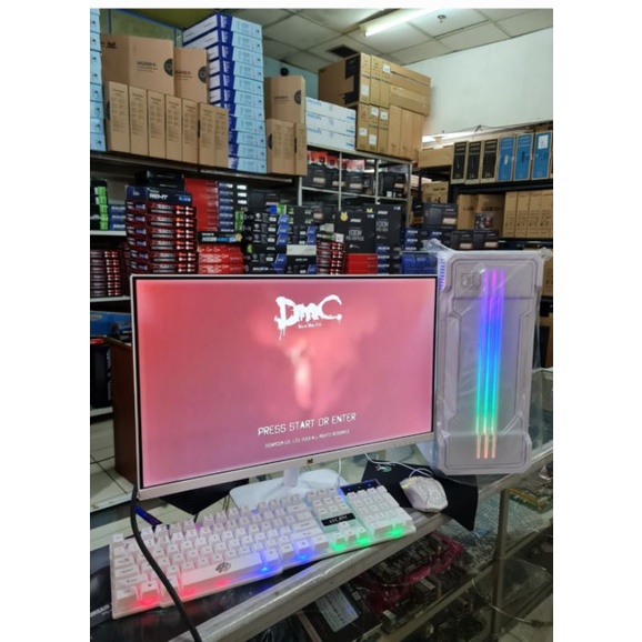 orderan khusus gaming editing core i5 Ram 16 gb Vga GT 1030 Monitor 24 inc key mouse