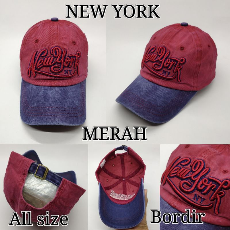 Topi Pria Baseball Caps Cowok Cewek Kombinasi Import Tulisan Jeans