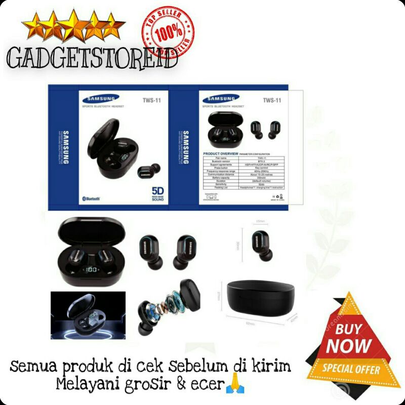 GG - Headset bluetooth samsung tws 11 mic hansfree headset hansfree samsung tws - 11