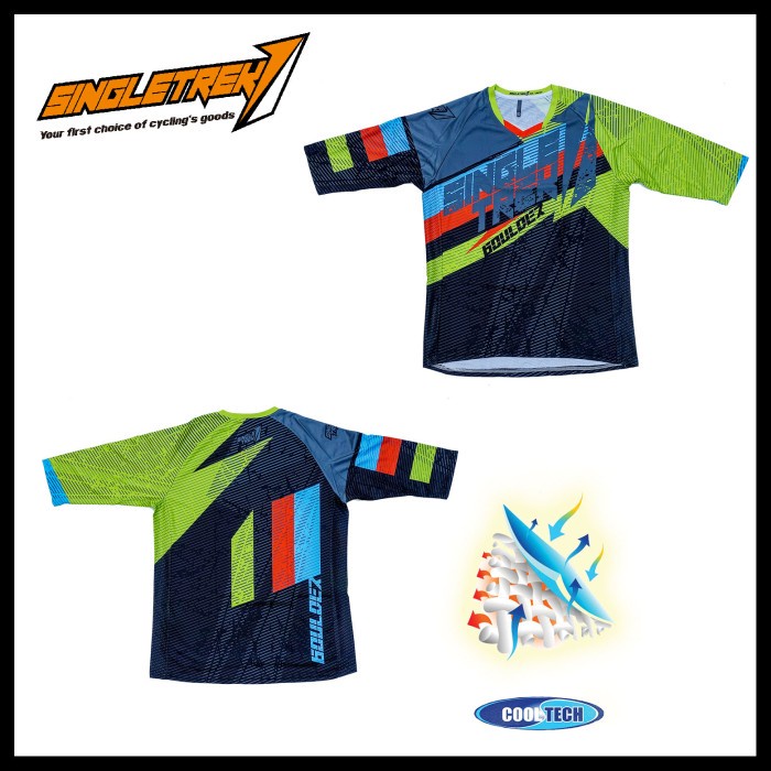 Jersey Sepeda Singletrek1Cooltech ORI JSBO Green shorts