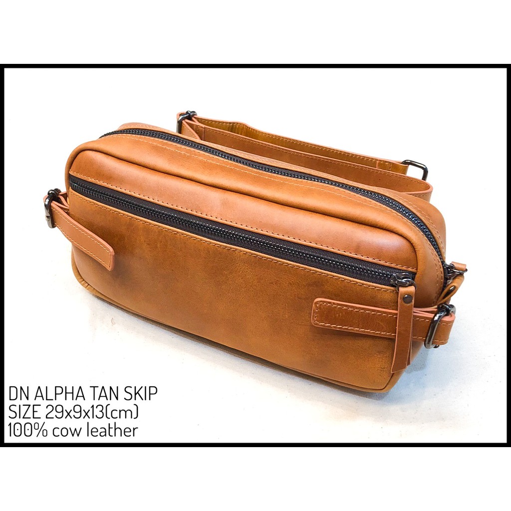 tas kulit bumbag diego nigno original tan skip alpha tas cowok tas pria tas pinggang