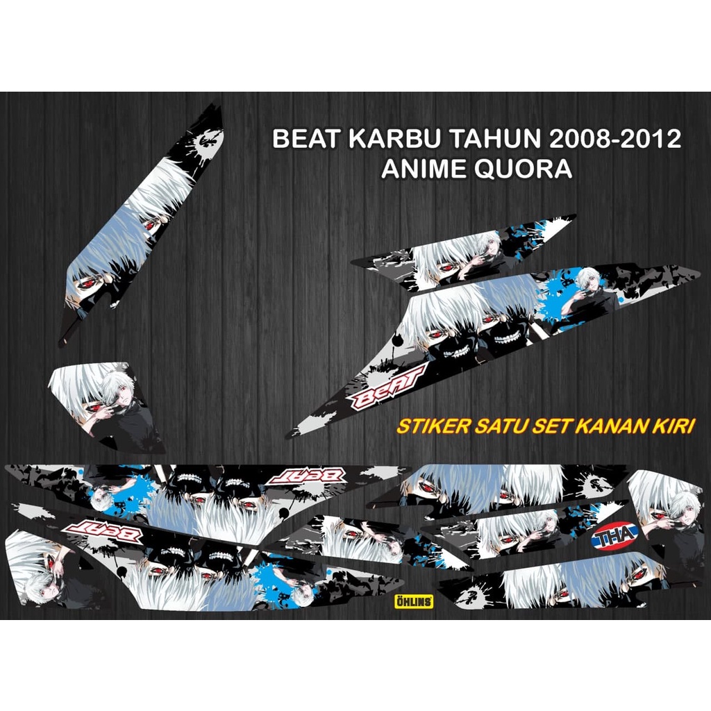 STIKER STRIPING MOTOR BEAT KARBU TAHUN 2008-2012 MOTIF ANIME QUORA