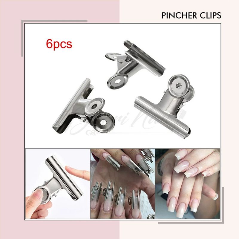 Pincher clips set 6pcs pinching c curve russian extension nail art