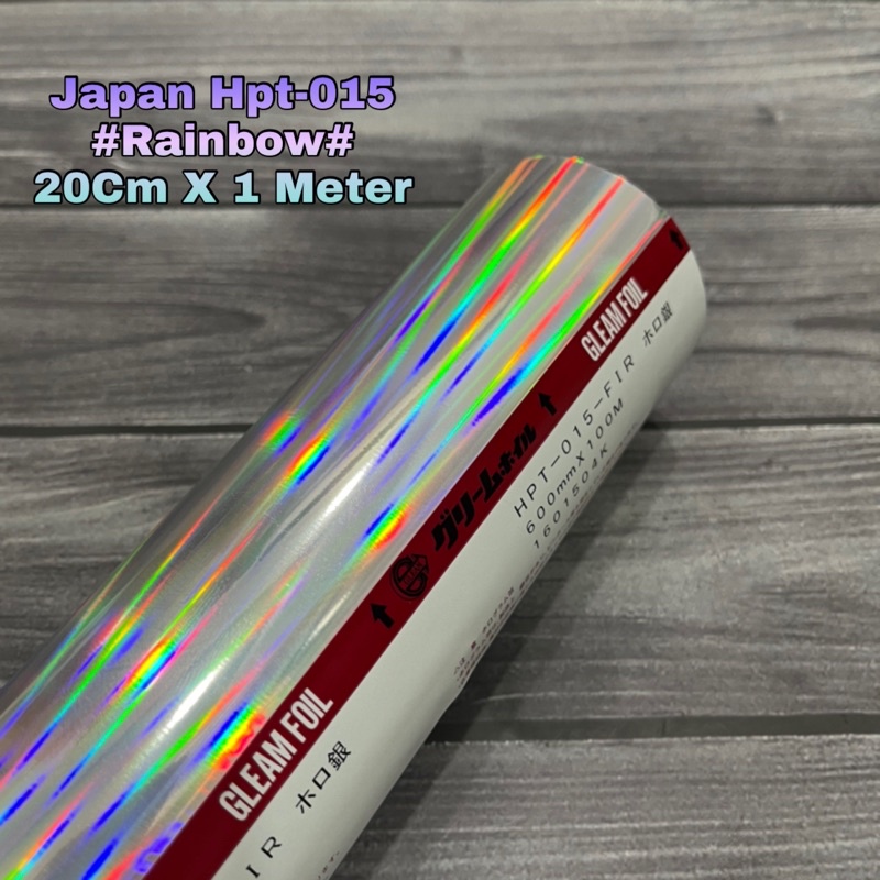 hologram hot stamping foil lure dan metal jig- GLEAM/ JAPAN ORIGINAL- lebar 20cm- HPT-015 Rainbow