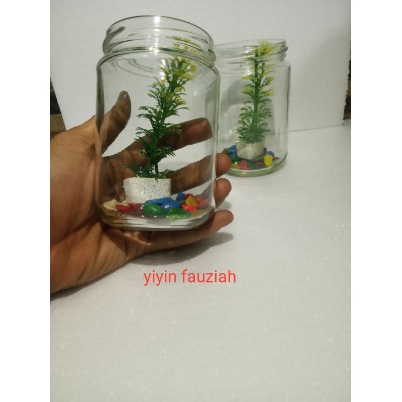 toples selai toples bekas ovaltin botol cupang akuarium mini toples tempat ikan cupang