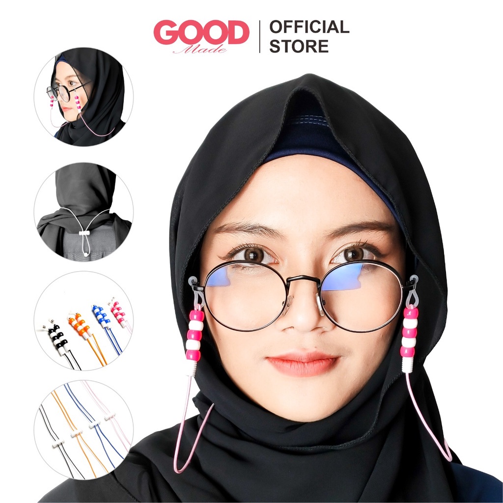 GOOD MADE - Strap Kacamata | Lanyard Glasses With Adjustable Strap | Kalung Kacamata | Gantungan Kacamata | Tali kacamata | Manik Belang | COD