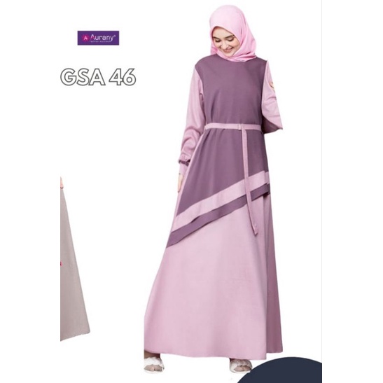 #Aurany Gamis Gsa 46 Soft Pink, gamis dewasa murah