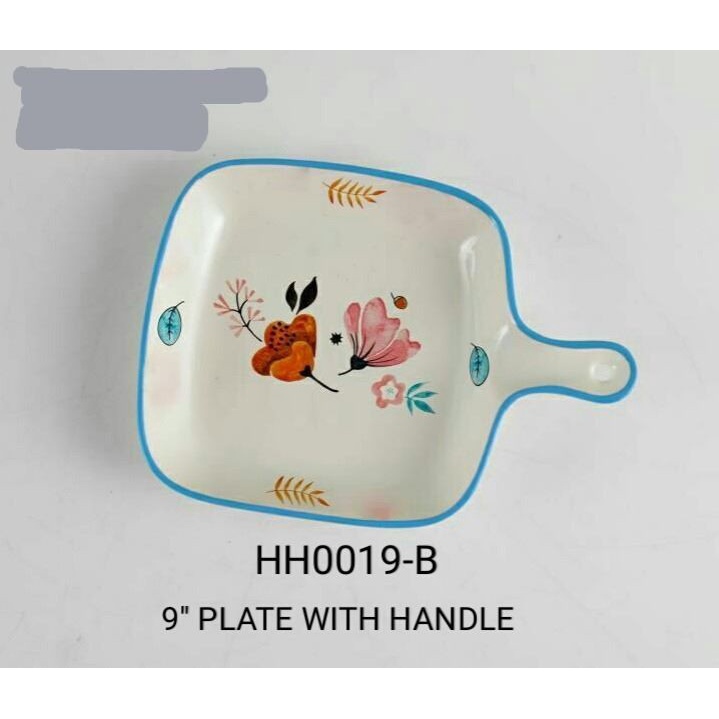 Nakami Piring Keramik Plate With Handle 9 Inch HH0019-B Ceramic Pan