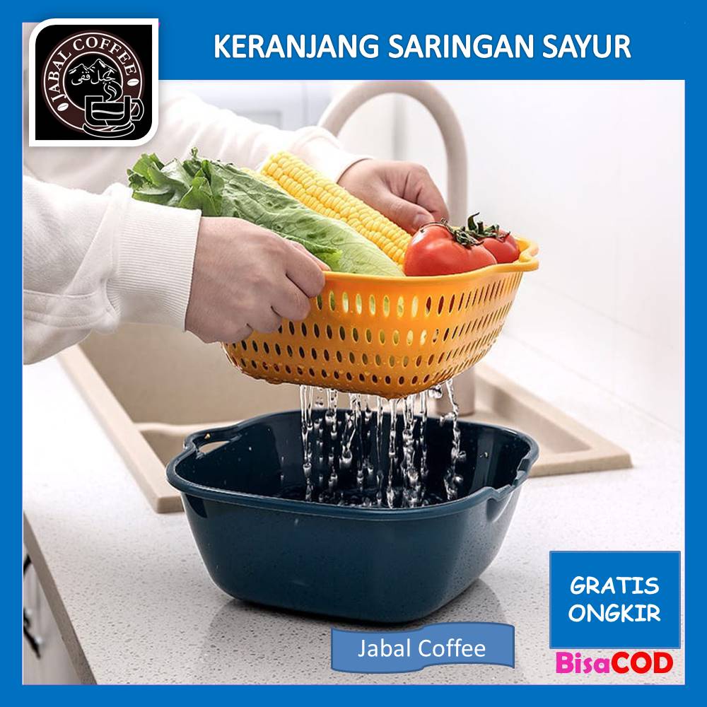 Wadah Peniris Cuci Buah / Keranjang Saringan Sayur Buah / Wadah Pengering Sayuran / Saringan Serbaguna