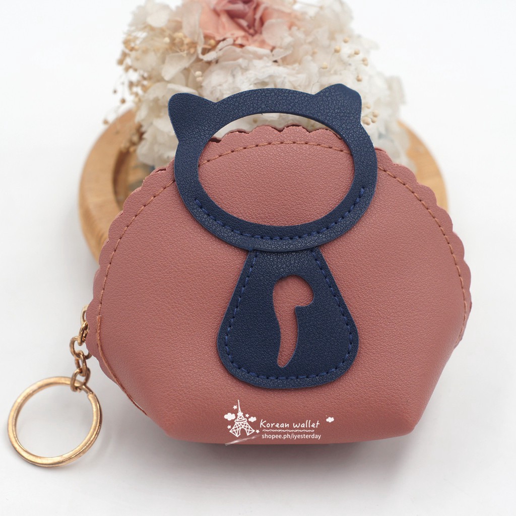 *ALIBABA1688* Dompet Koin Kecil D80 Bahan Kulit Pu Dengan Resleting Simpel
