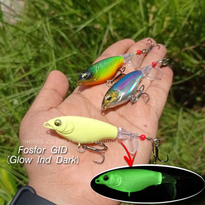 Whopper Plopper MINI 6cm 11gr - Umpan Casting Gabus Top Water Propeller Mini