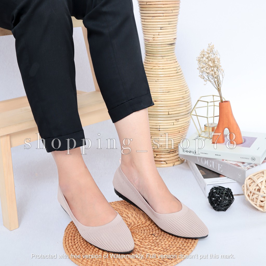 Sepatu Wanita Flat Shoes Rajut Lancip Gratica AM 72