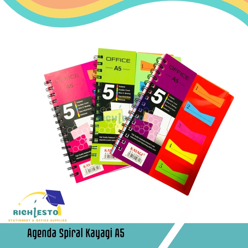 

Kayagi Notebook Diary Agenda Buku Catatan Bergaris/Notebook A5/Spiral