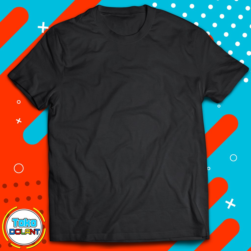  Kaos  Polos  Hitam  Cotton Combed  24S  Ecer Kaos  Murah 