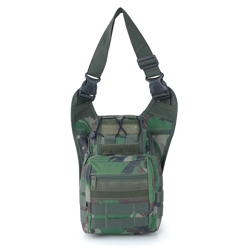 Tas Selempang Slingbag Tentara Tactical Tas Samping Loreng Pria Warna Hijau dan Hitam