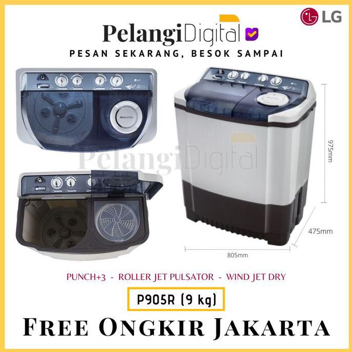 LG Mesin Cuci 2 Tabung 9 KG - P905R