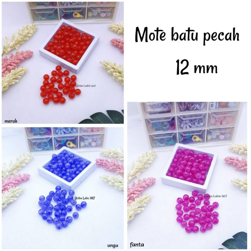 Mote Batu Retak mix|Mote batu pecah 6mm,8mm,10mm dan 12mm