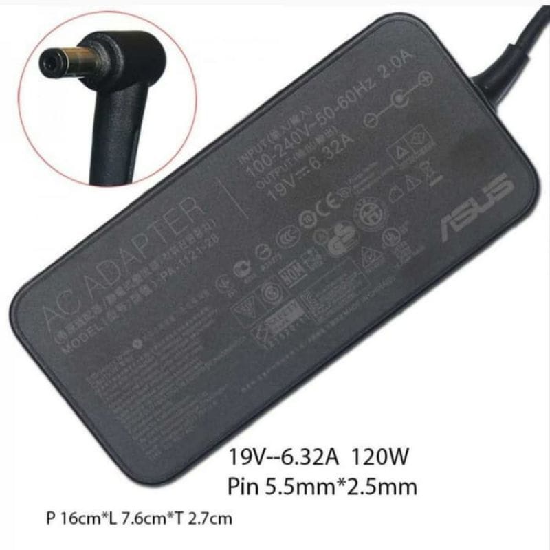 Charger Adaptor Laptop for Asus ROG GL502VT GL502V GL502 GL502VT-DS71 19v-6.32A