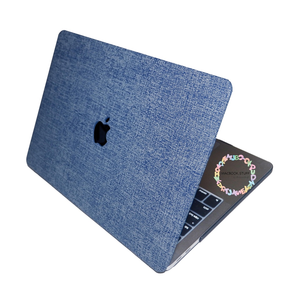 MACBOOK Case LEATHER MOTIF JEANS DENIM BLUE NEW AIR PRO RETINA 11 12 13 14 15 16 INCH NON /  WITH CD ROOM / TOUCHBAR / TOUCH ID / M1 2020 2021 2022