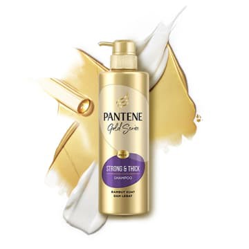 Pantene Shampoo Pro-V Gold Series Strong &amp; Thick Rambut Kuat