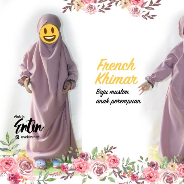 French khimar one piece anak M(4-6tahun)