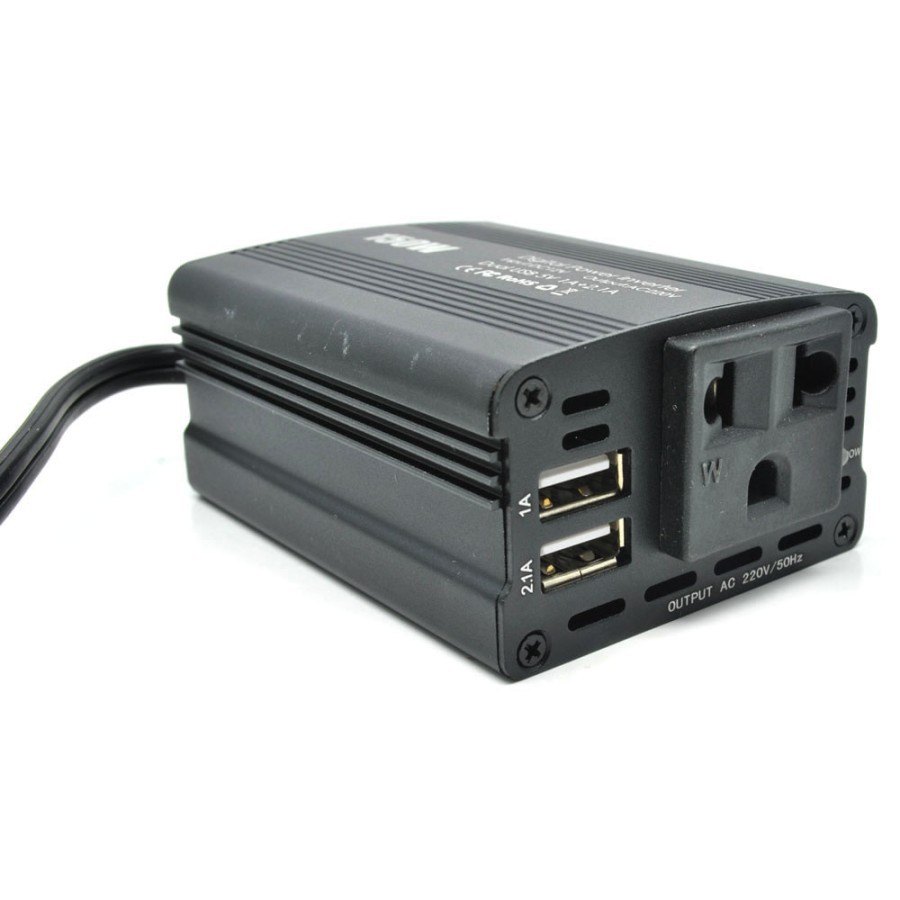 Mini Car Power Inverter 150W DC 12V Power Converter With 2 USB Ports VRtec