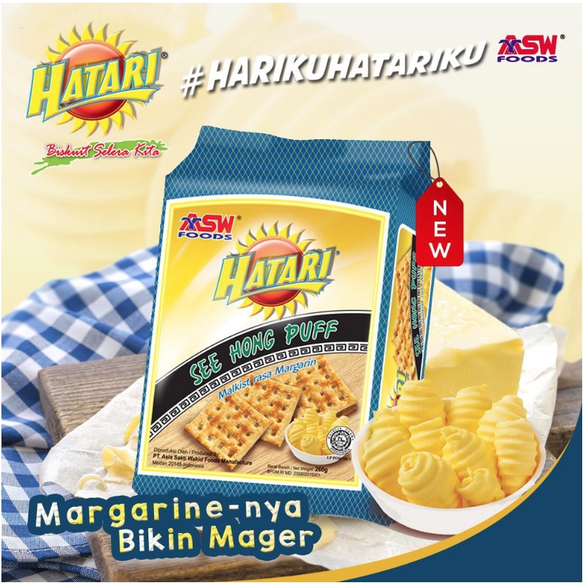 Jual HATARI SEE HONG PUFF BISKUIT MALKIST RASA MARGARINE BISCUITS