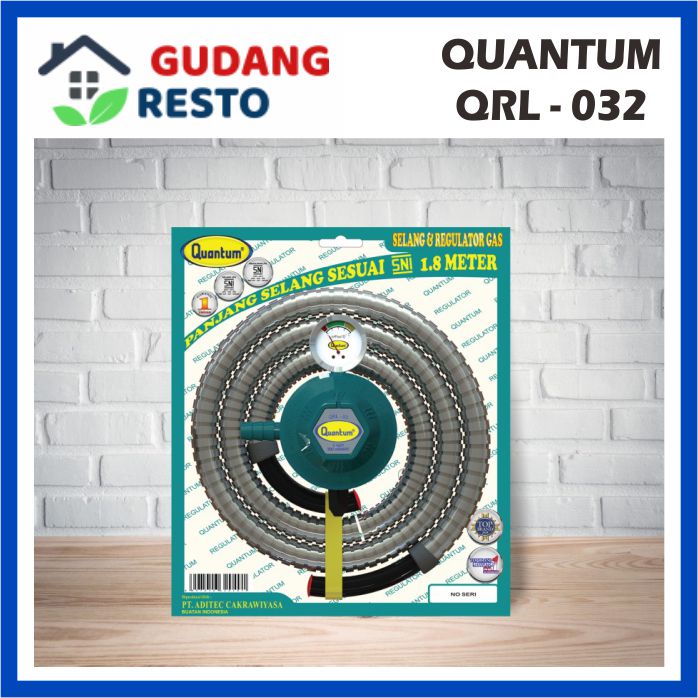 Selang dan Regulator Gas LPG Quantum QRL 032 / QRL032 /QRL-032 ELPIJI 3 KG / 12 KG SEMUA KOMPOR ORIGINAL GARANSI