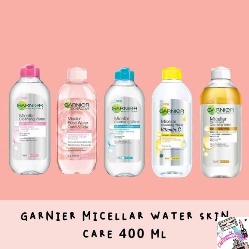 ☃Cutezz_ching1☃Garnier Micellar Cleansing Water Pink/Blue/Rose/Vitamin C/Biphase Oil Infused 400ml