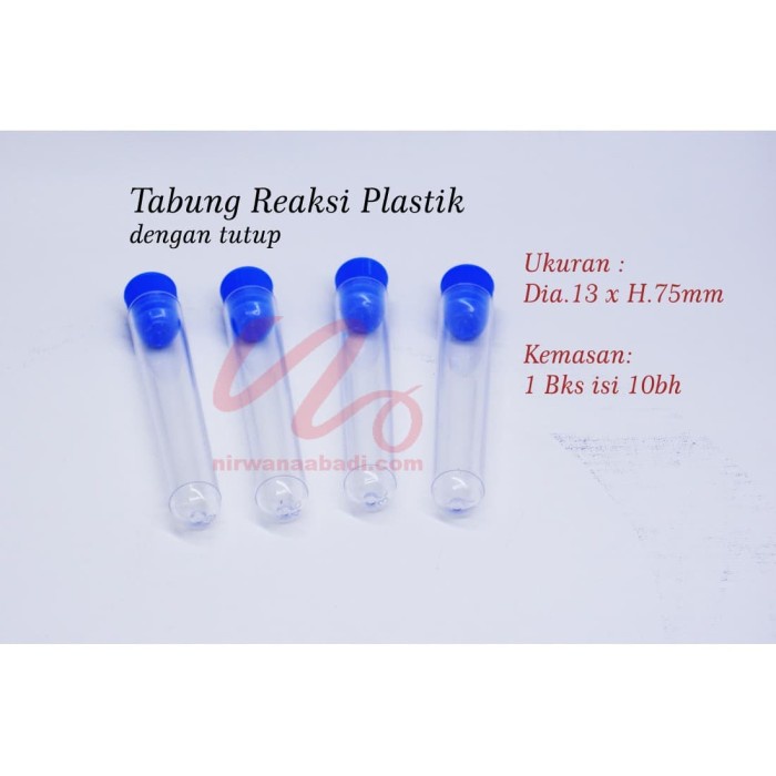 TABUNG REAKSI PLASTIK BERTUTUP DIA.13 X H.75MM (10BH/BKS) ORIGINAL - BISA COD