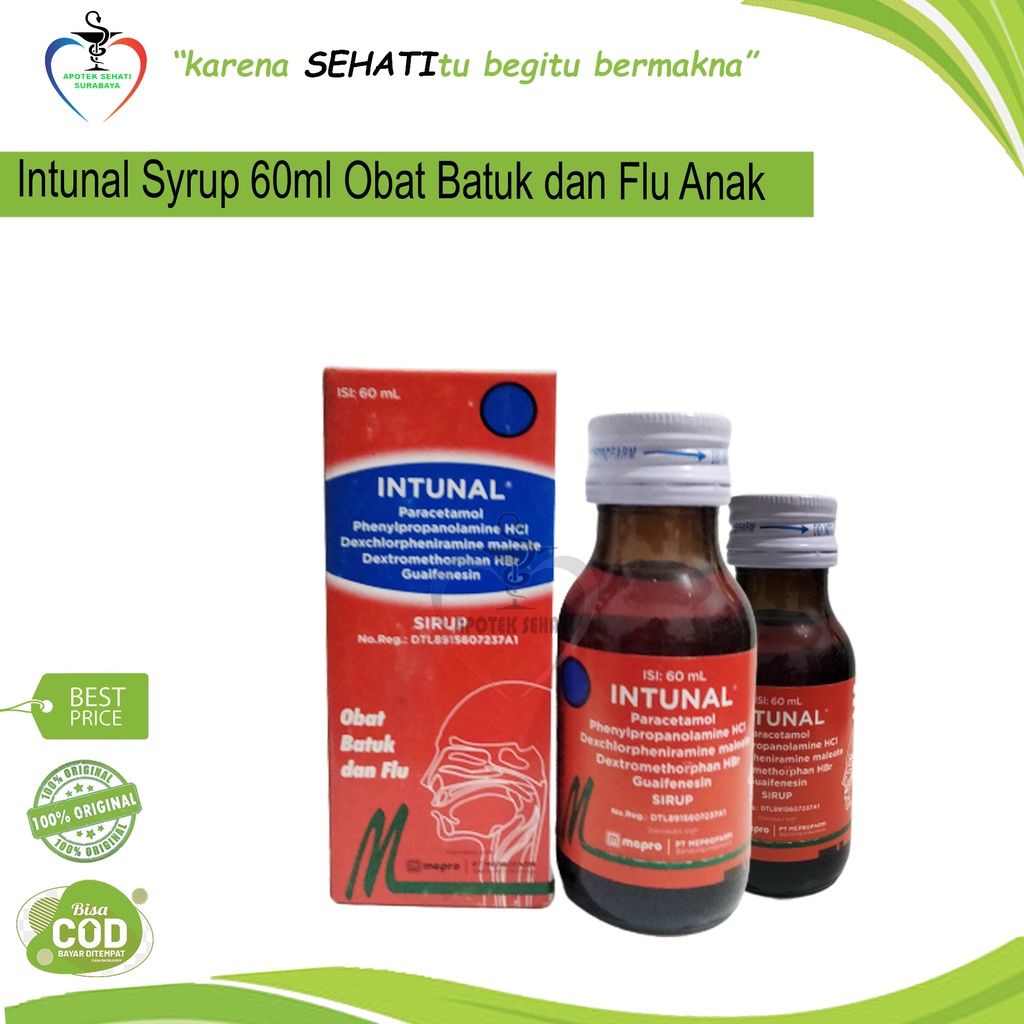 Intunal Sirup Pereda Batuk Flu / Obat Batuk Murah 60ml