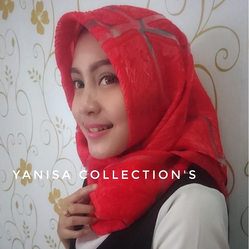 JILBAB SEGIEMPAT BAWAL SQUARE &quot;ABSTRAK LINE&quot; LINEN