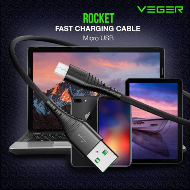 Kabel Veger Rocket 2.4A usb micro /per pc