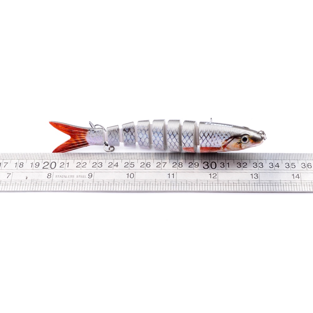 1Pc Umpan Pancing Fishing Lure Swimbait Minnow Crankbait Hard Bait Bentuk Ikan 8 Bagian Panjang 13cm Berat 19g