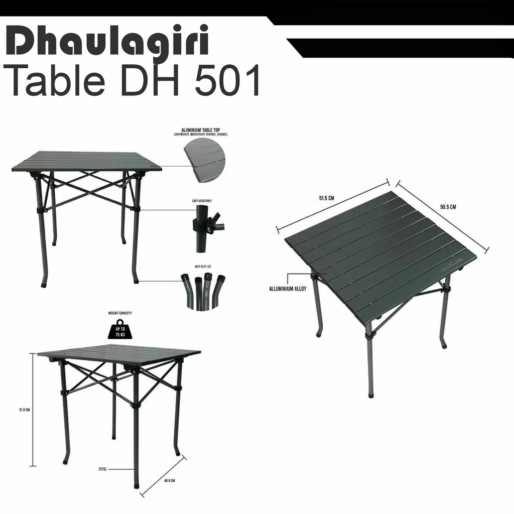 Meja Lipat Dhaulagiri Folding Table 501 Allumunium Ultralight